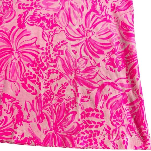 Lilly Pulitzer Small Reema Long Sleeve Polo Shirt Pink Bloom Foxy Llama - Picture 6 of 8
